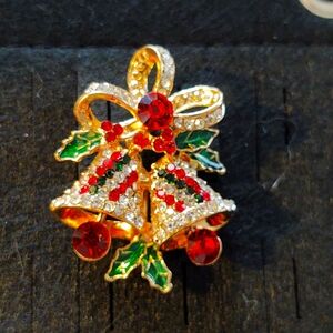 CHRISTMAS BROOCH - Lovely Bells with sparkly bling!!!